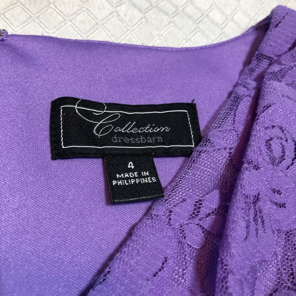 Dressbarn Lilac Lace Bodice Dress Size 4 - Picture 11 of 14